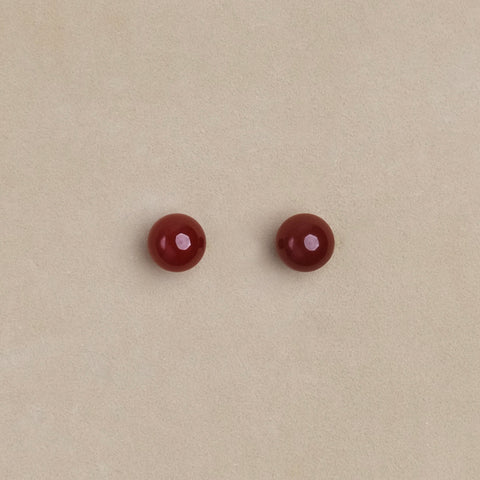 Carnelian Boule Studs