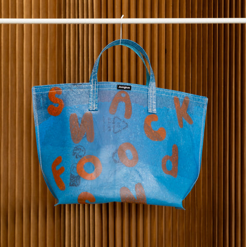 Snackfood x bungkus tote - blue/orange