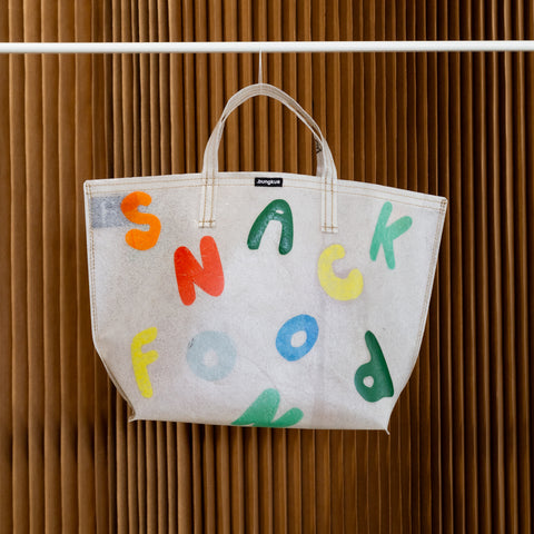 Snackfood x bungkus tote - white/rainbow