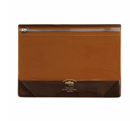 Nahe gusset clear pouch - Brown